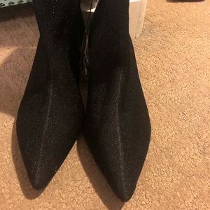 Sparkly black booties